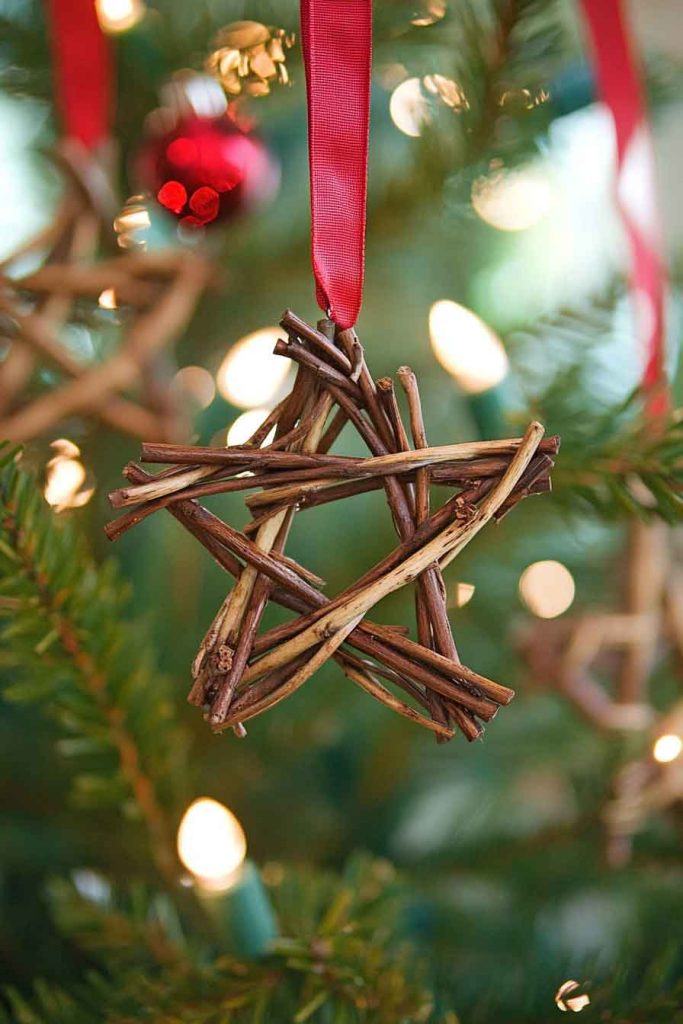 Woven Willow Star Ornaments