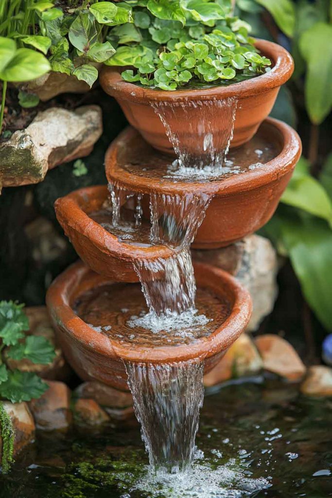 Terra Cotta Pot Waterfalls