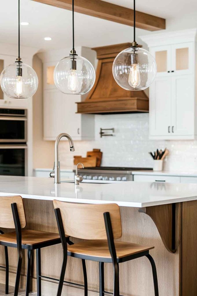 Island with Decorative Lighting