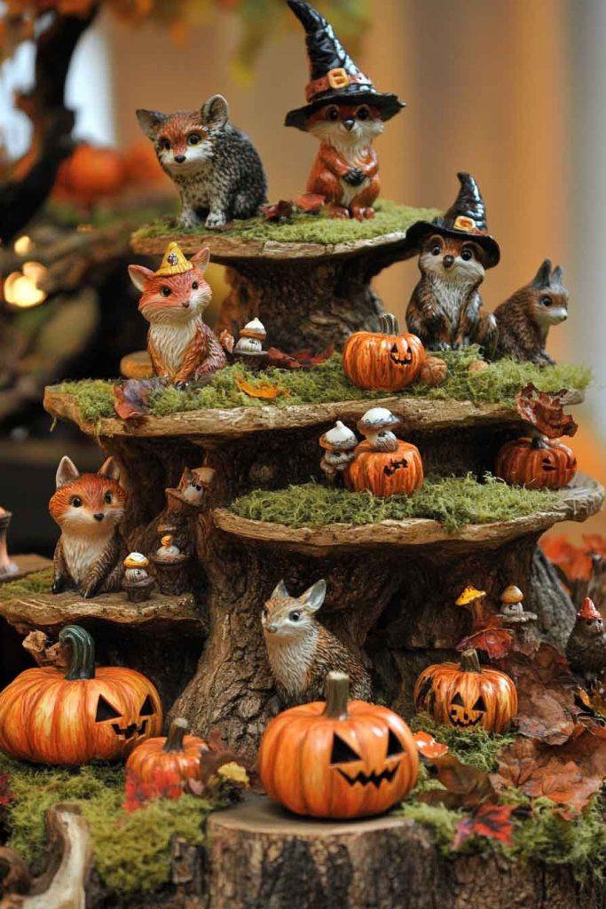 Woodland Creatures Halloween Table