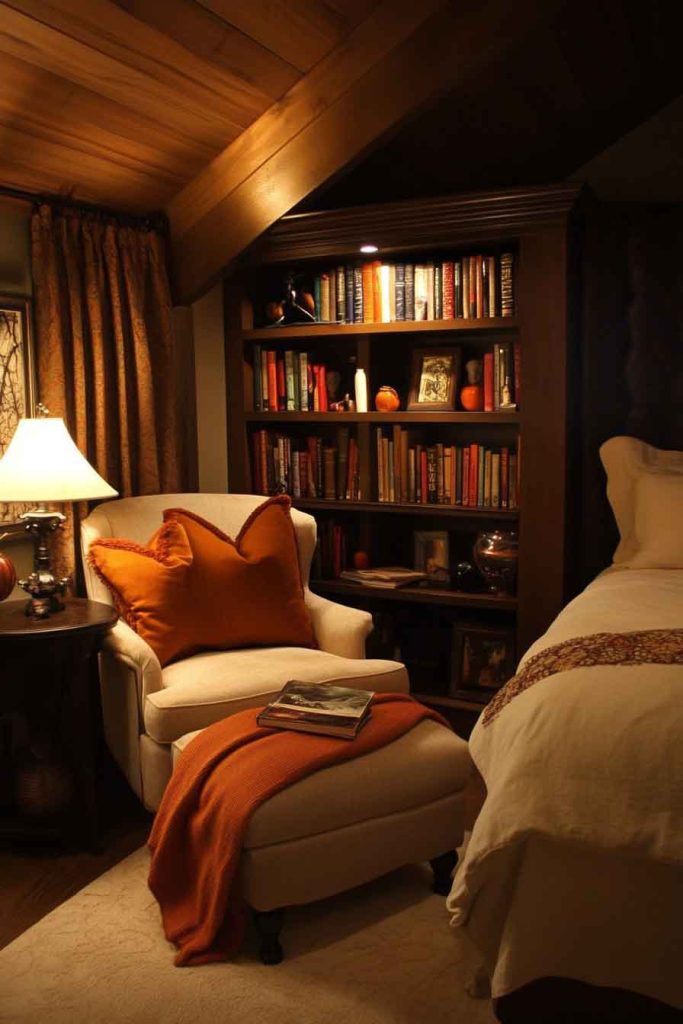 Cozy Reading Nook Halloween Bedroom