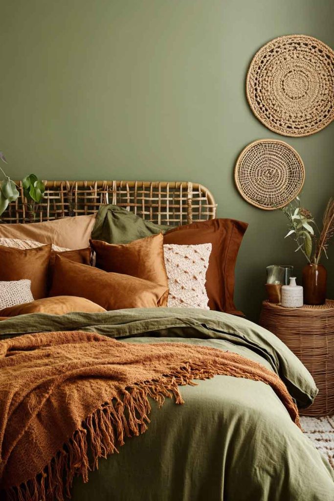  Olive Green and Rust