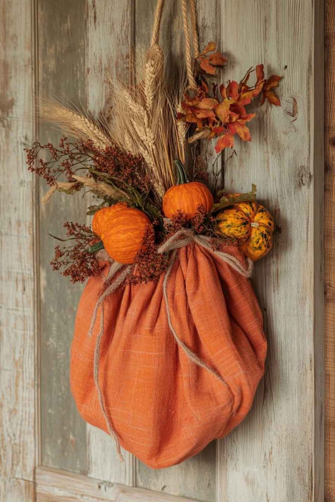  Primitive Pumpkin Pocket Hanger