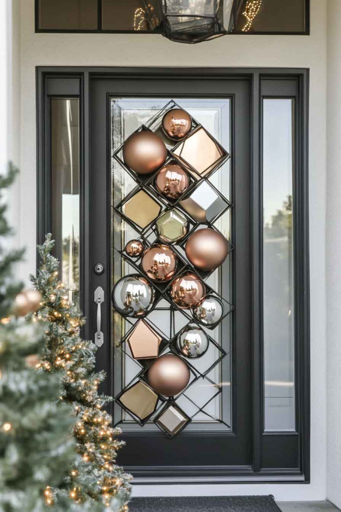 Modern Metallic Geometric Ornament Installation