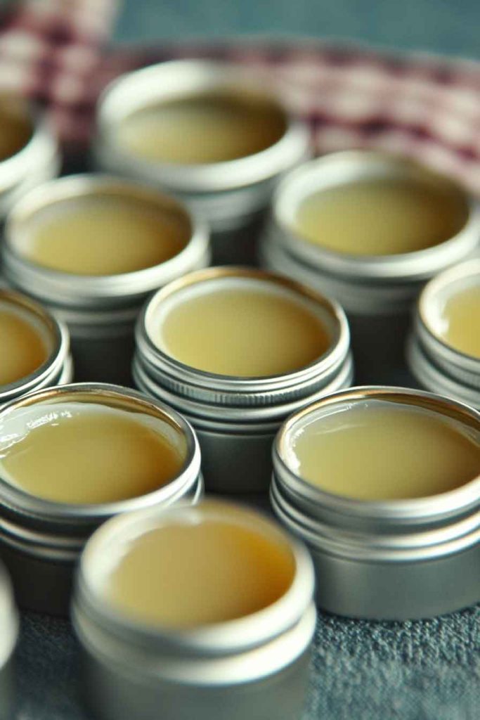 Homemade Lip Balm in Small Tins