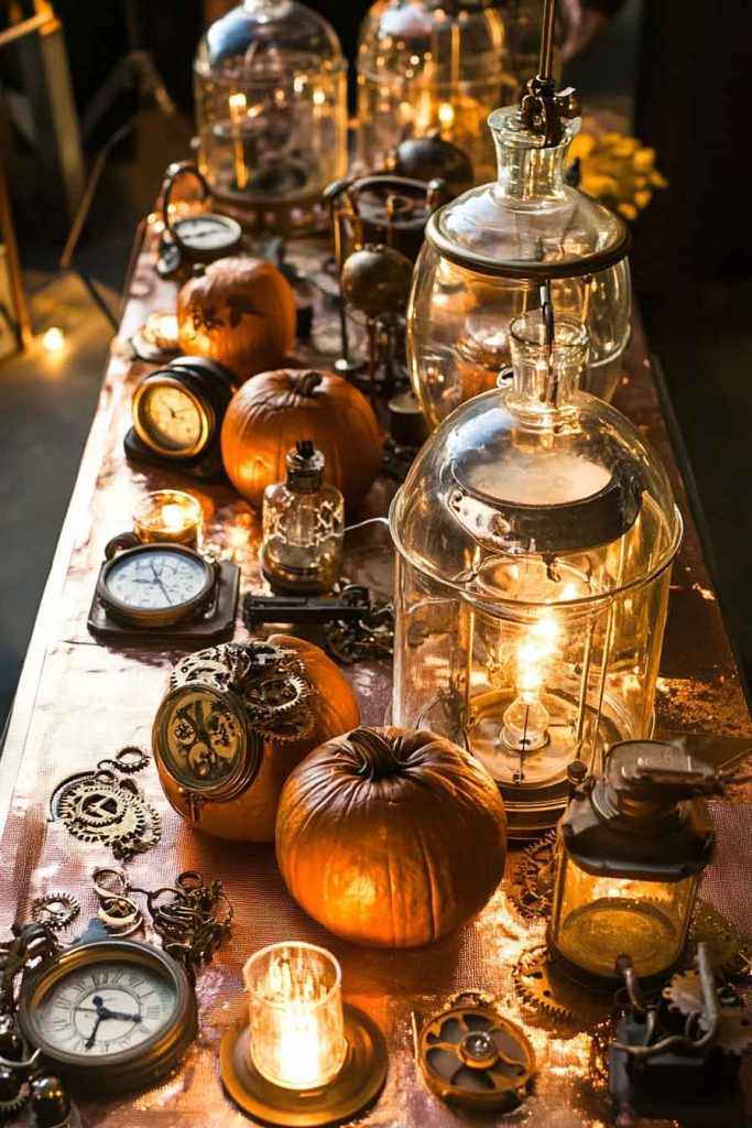 Steampunk Halloween Entry Table