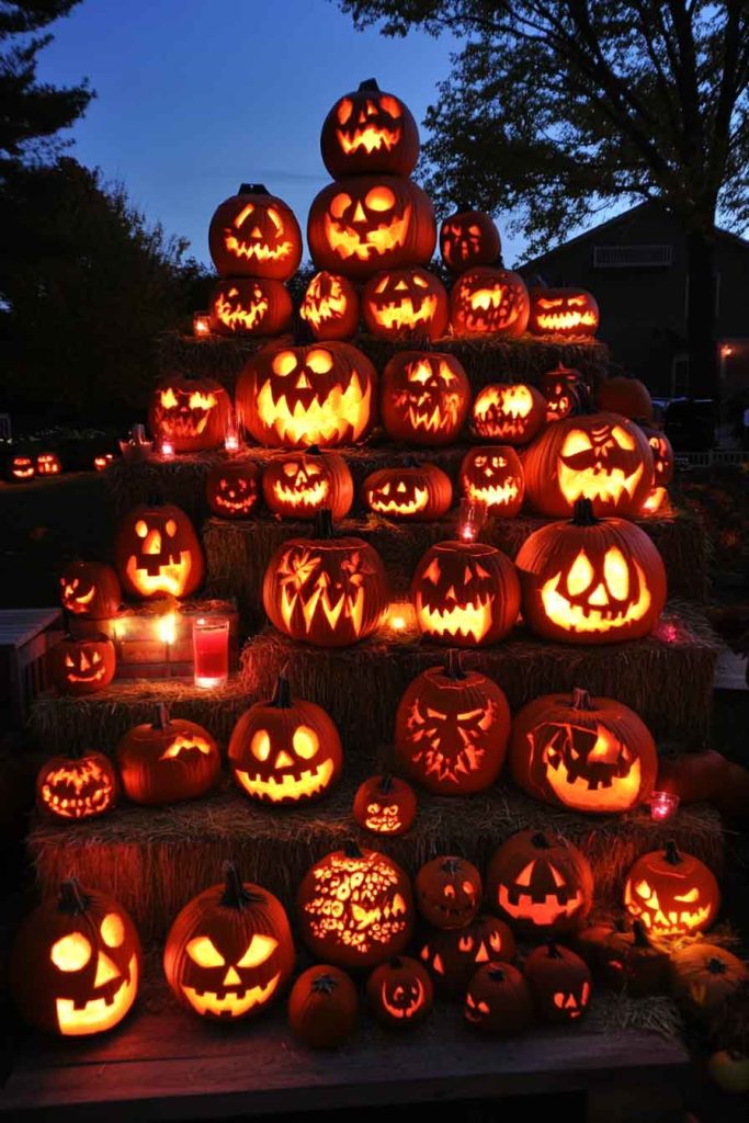 Glowing Jack-O'-Lantern Display