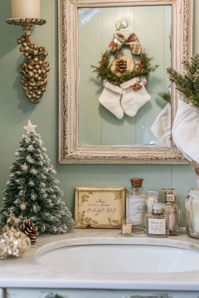 Powder Room Accented with Vintage Miniatures