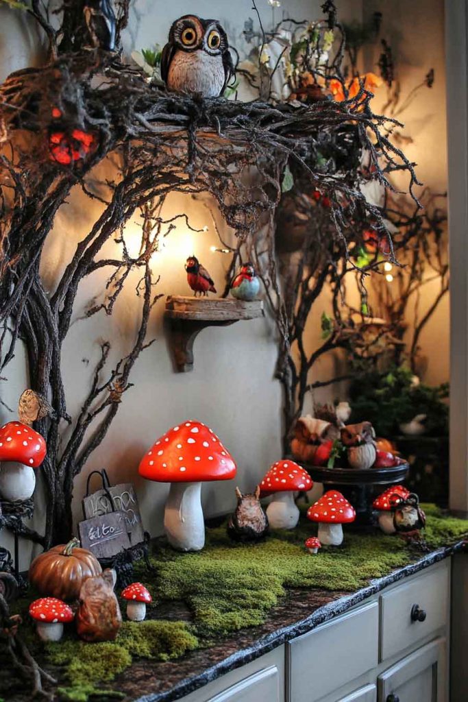 Enchanted Forest Kitchen with Magical Elements