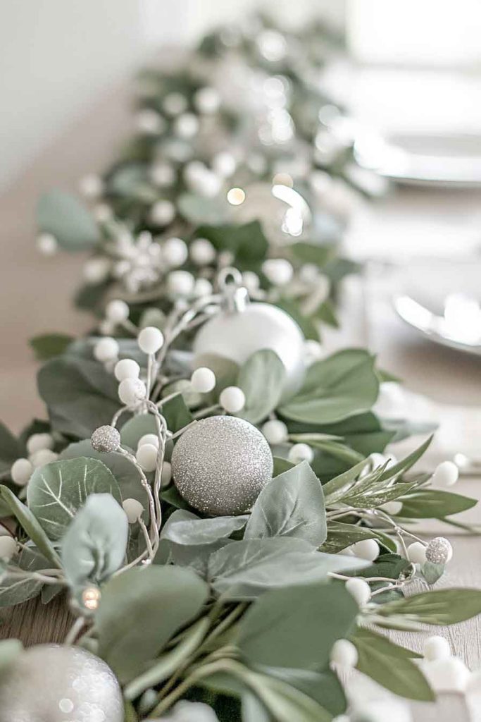 Eucalyptus and White Berry Garland