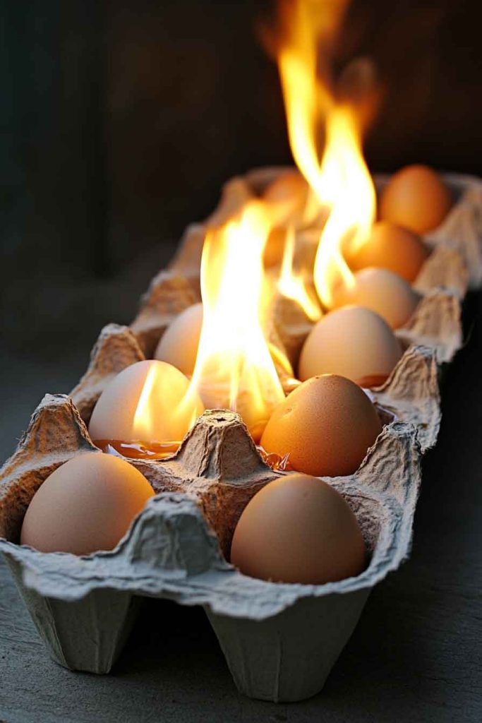 Homemade Fire Starters in Egg Cartons