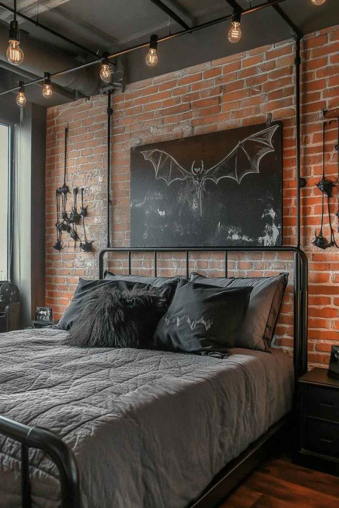 Industrial Gothic Halloween Bedroom