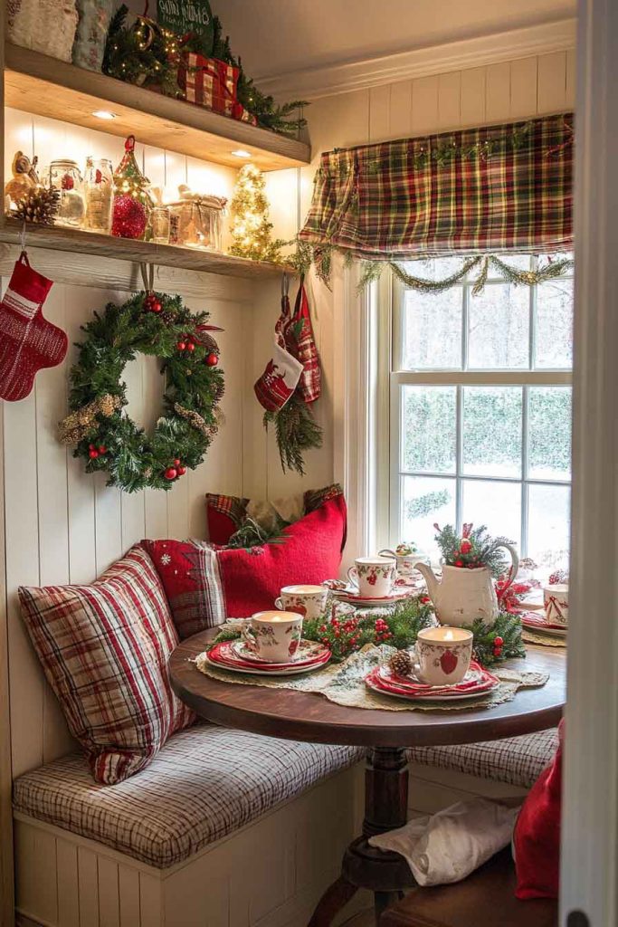 Charming Breakfast Nook with Morning Christmas Cheer