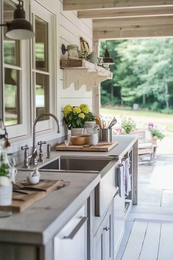 Farmhouse Style Outdoor Kitchen