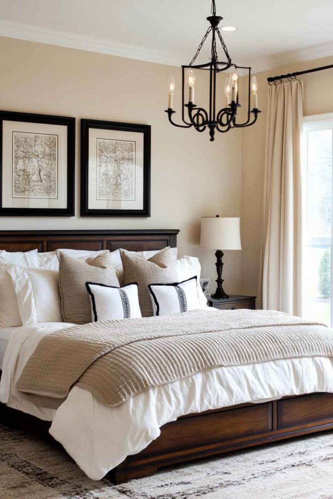 Warm Neutrals with Black Accents