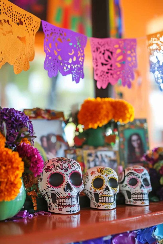 Day of the Dead Kitchen with Colorful Celebration