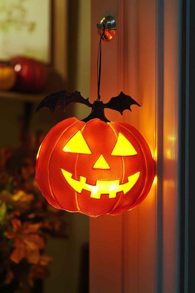 Glowing Jack-o'-Lantern Door Hanger