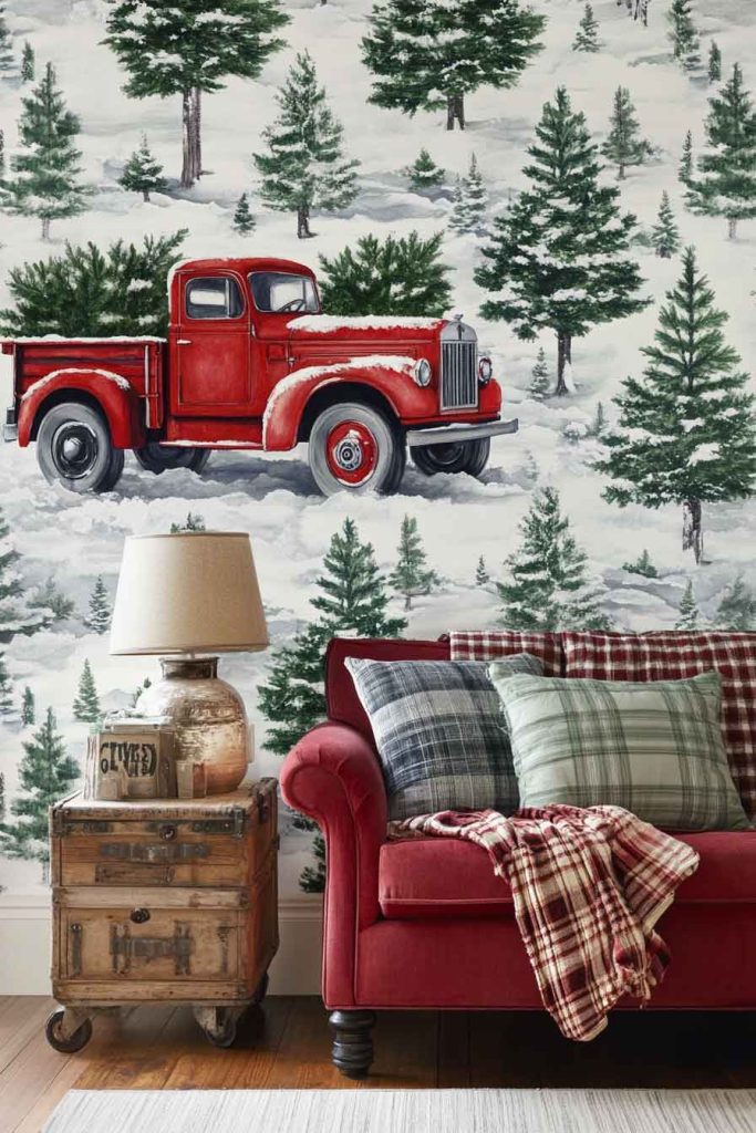 Playful Christmas Truck Wallpaper