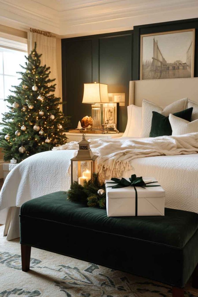 Luxurious Master Suite with Sophisticated Holiday Elegance