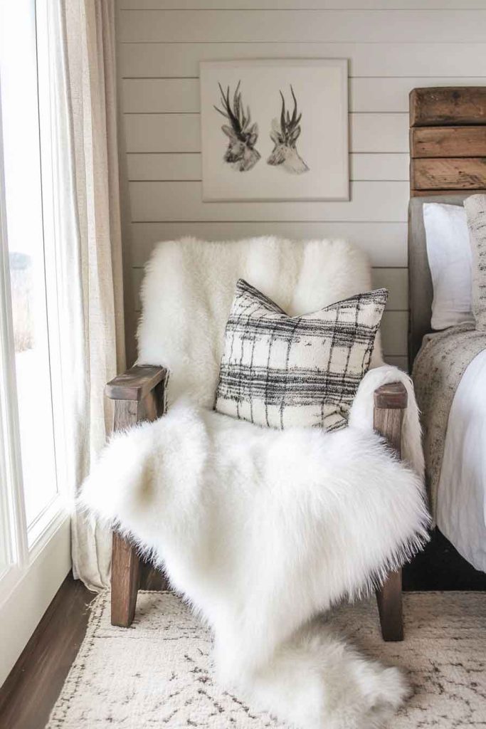 Sheepskin-Covered Chair