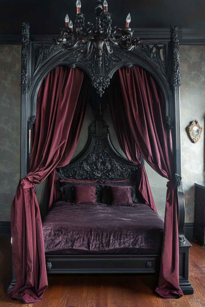 Gothic Bedroom with Canopy Bed