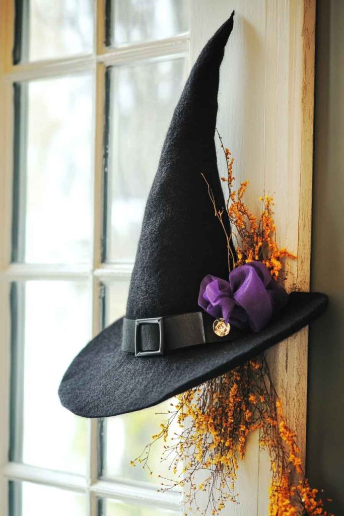 Witch Hat Wall Decoration from Black Felt
