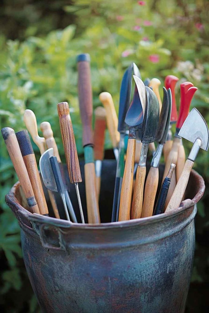 Garden Tool Storage by the Shed