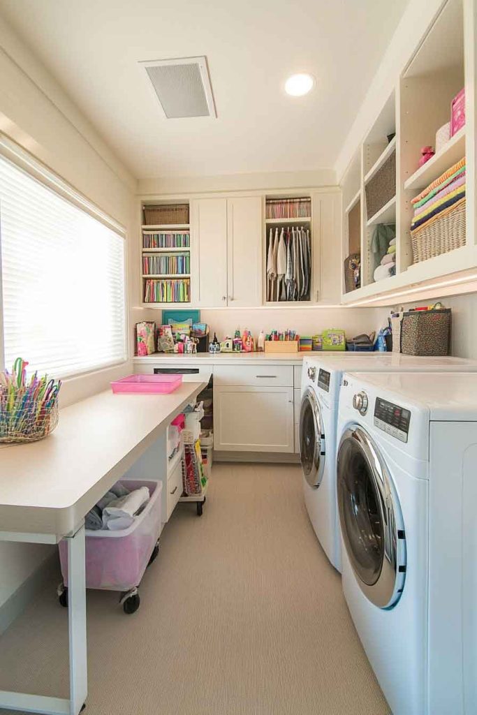 Functional Laundry and Craft Room Combo
