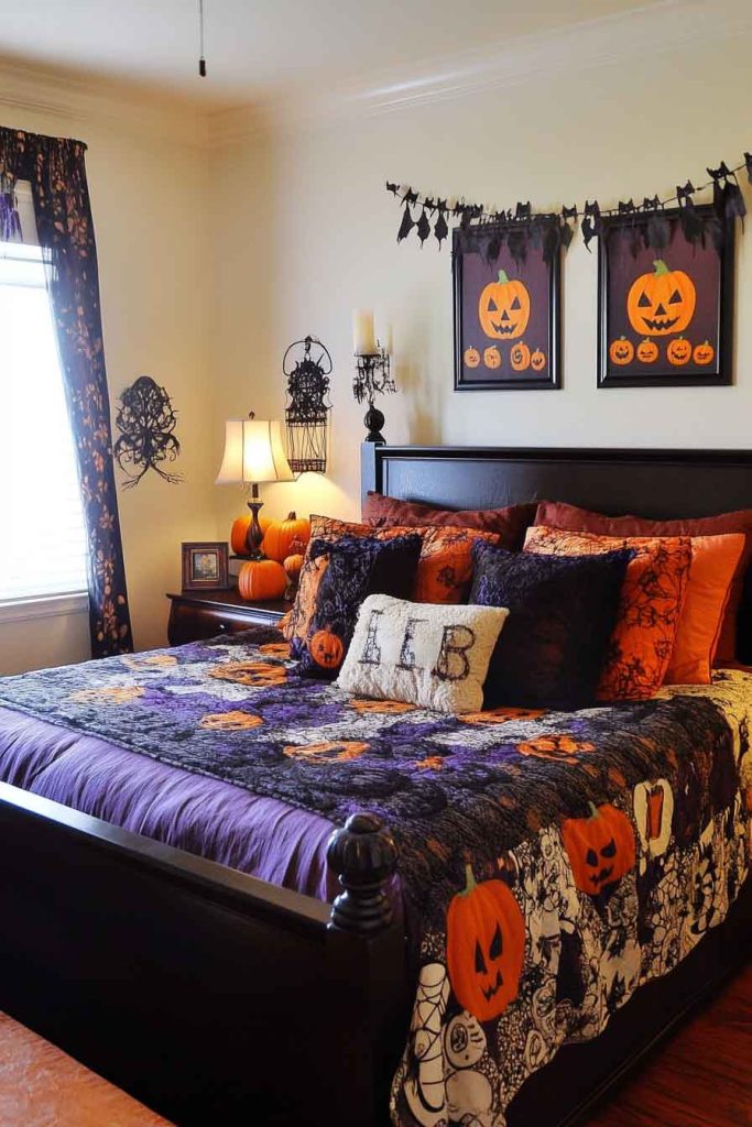 Traditional Halloween Bedroom with Classic Elements