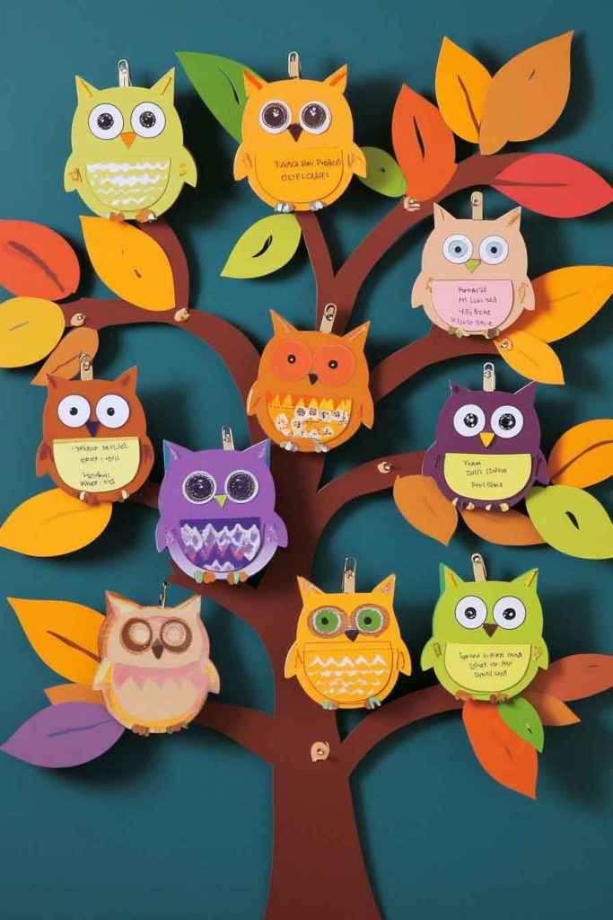 Friendly Owl Classroom Jobs Chart