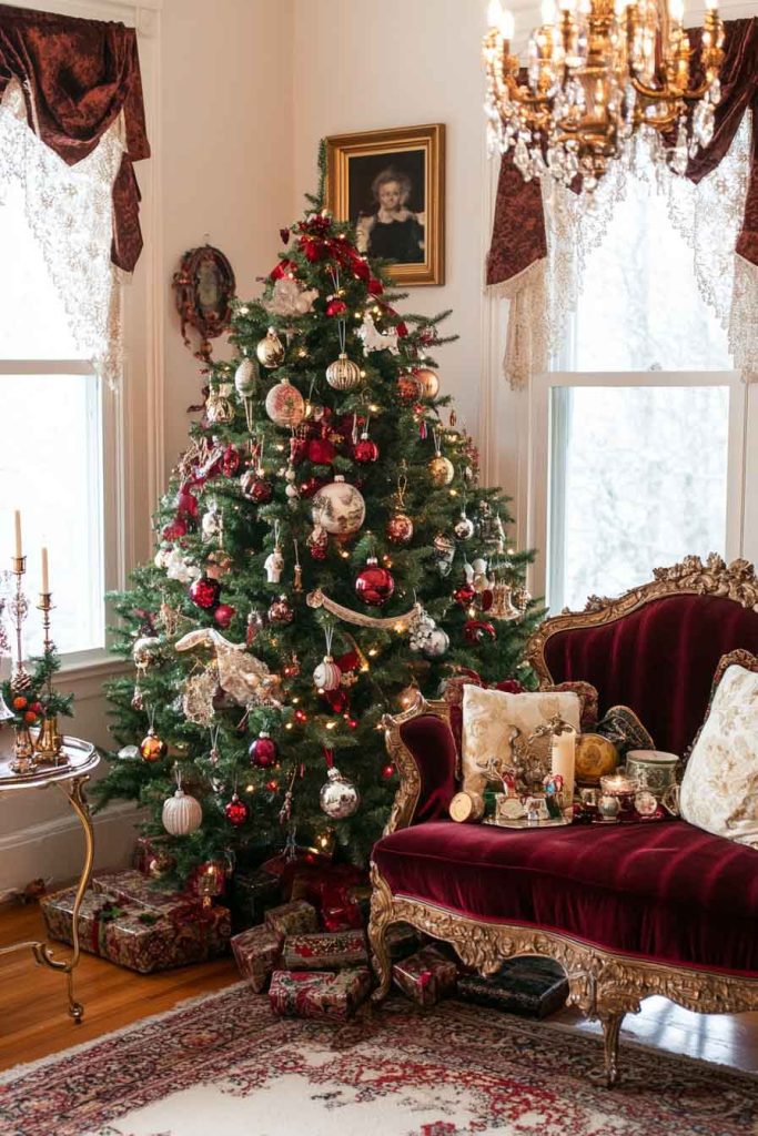 Victorian-Inspired Parlor with Velvet Accents