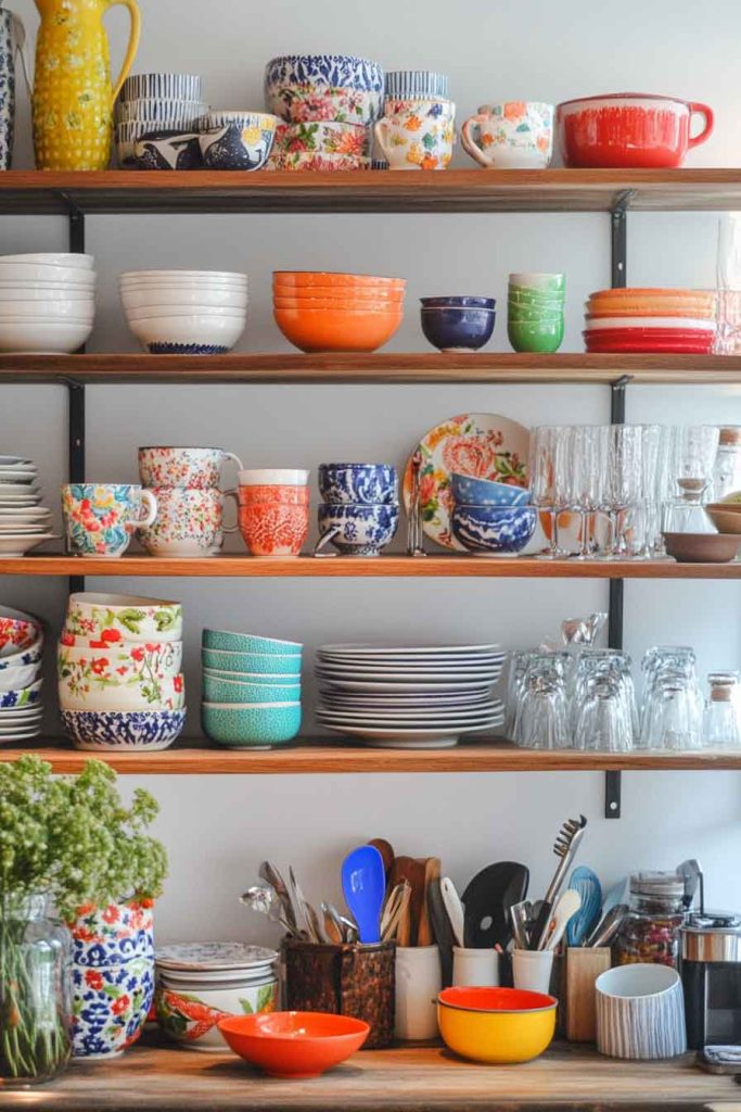 Open Shelving with Personality