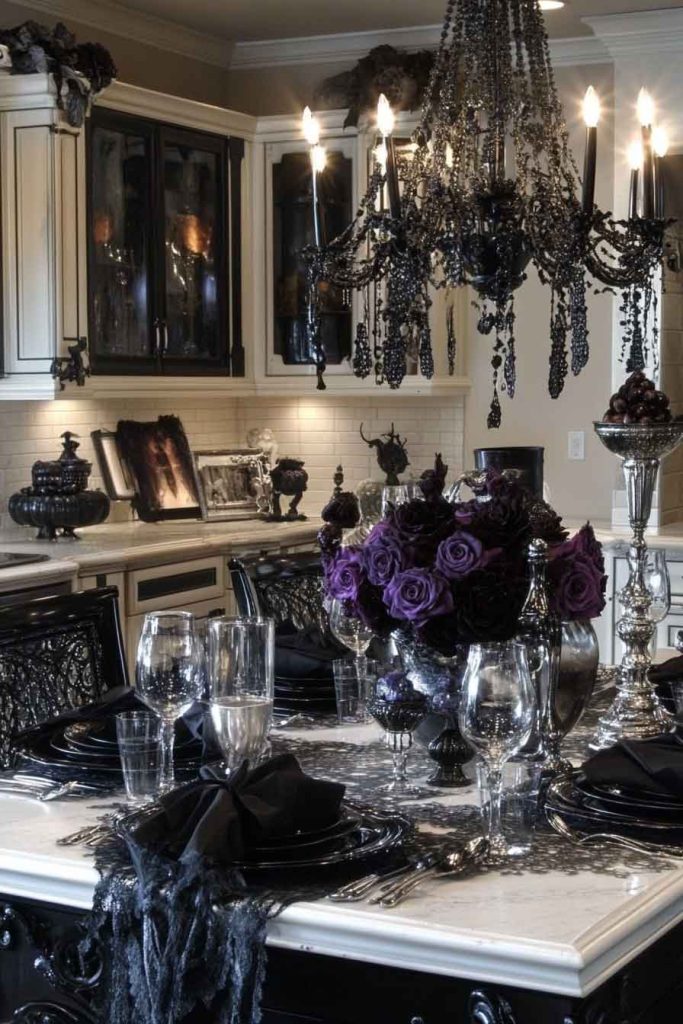 Elegant Gothic Kitchen with Dark Accents