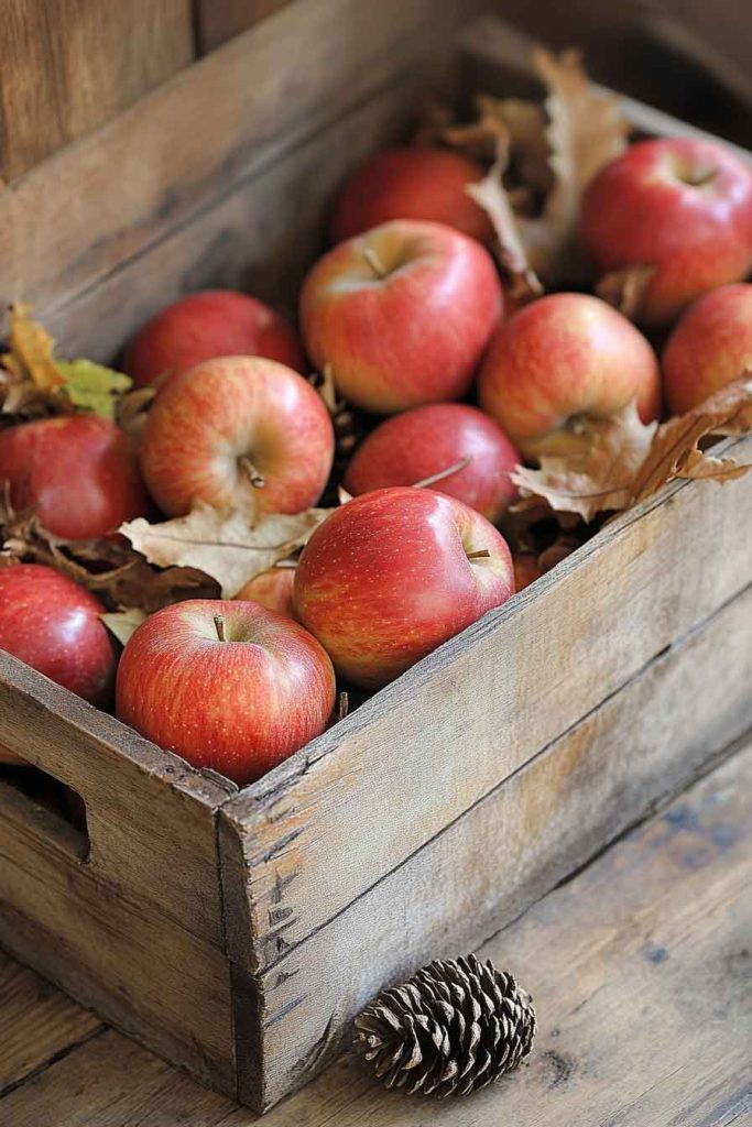 Rustic Apple Basket Display 
