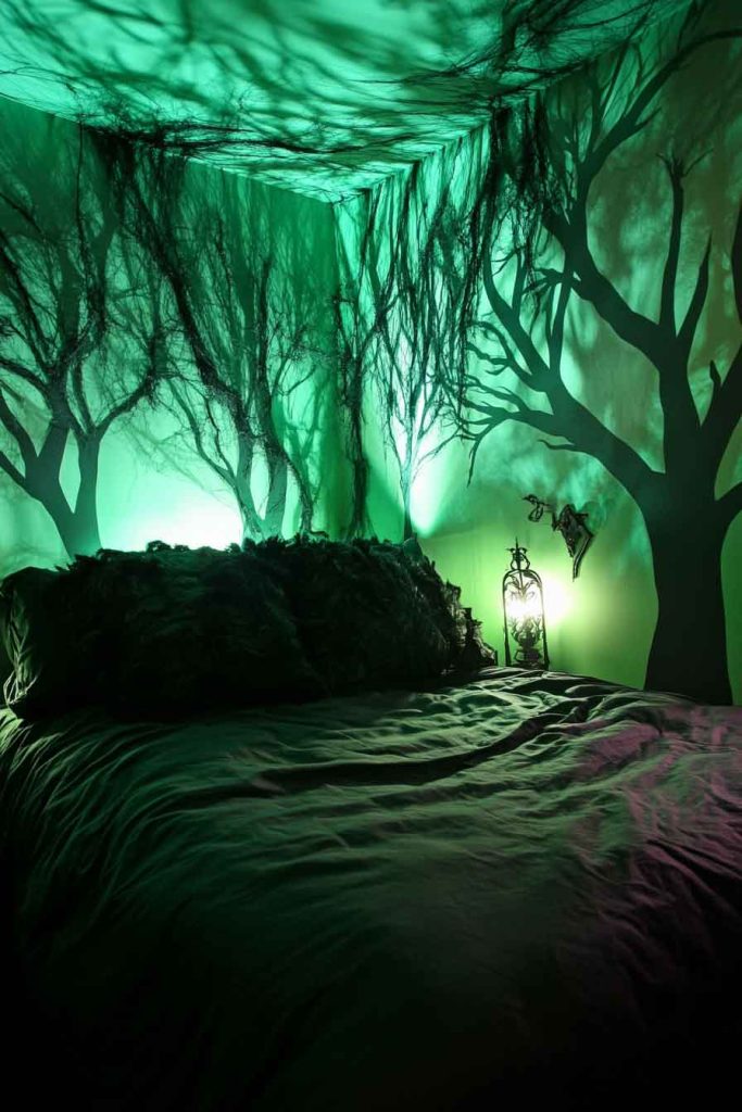 Mysterious Dark Forest Bedroom