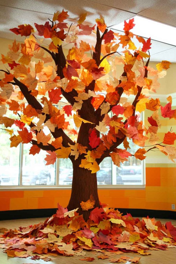 Harvest Gratitude Tree with Thankfulness Leaves