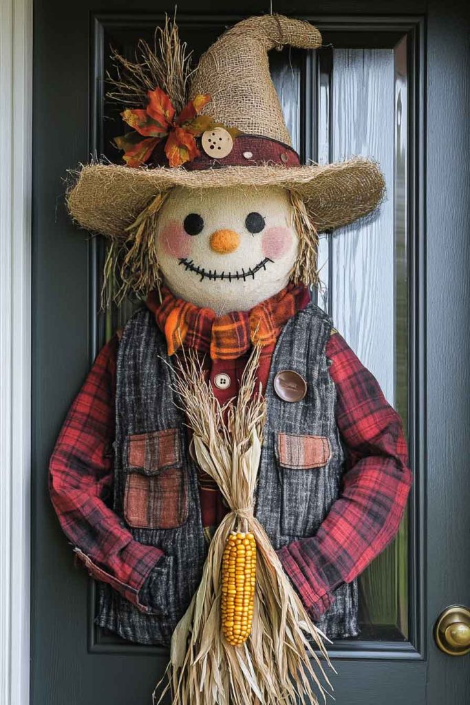  Friendly Scarecrow Door Decoration