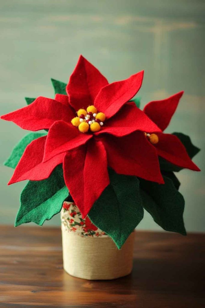 Felt Poinsettia Flower Arrangement