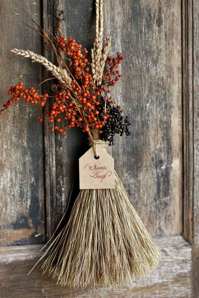 Primitive Fall Broom Decoration 