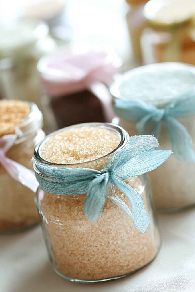 Homemade Sugar Scrubs in Decorative Jars