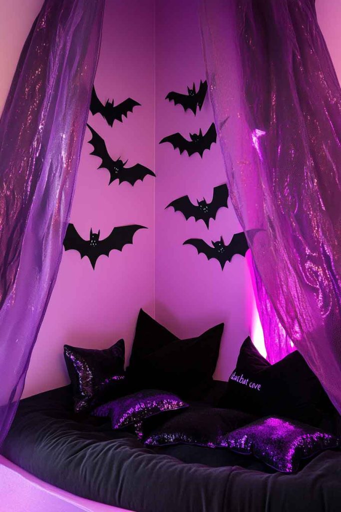 Bat Cave Hideout with Black and Purple Accents