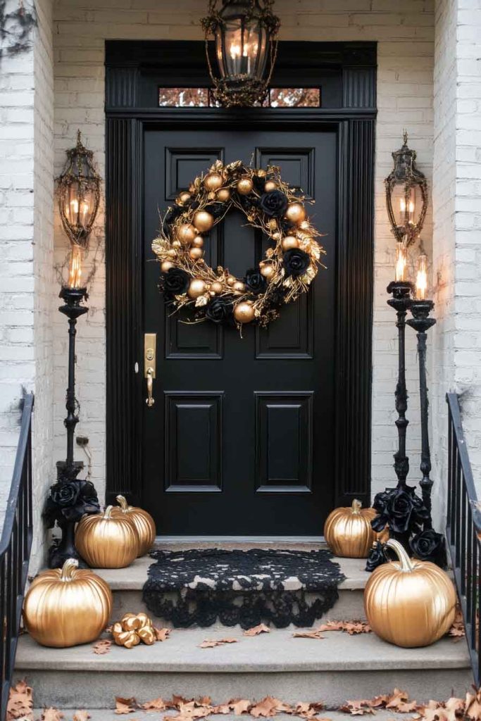 Elegant Gothic Black and Gold Entry