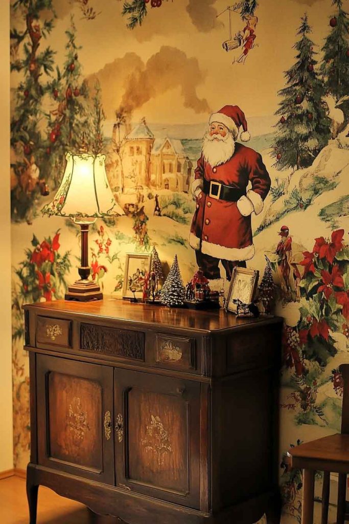 Vintage Christmas Postcard Wallpaper