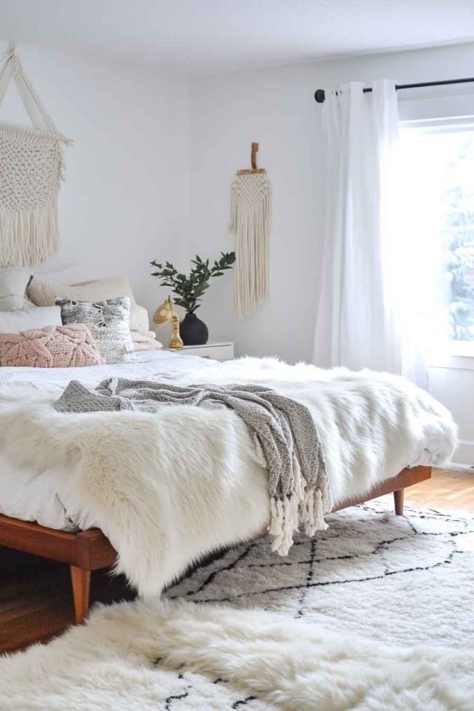 Sheepskin or Faux Fur Accent