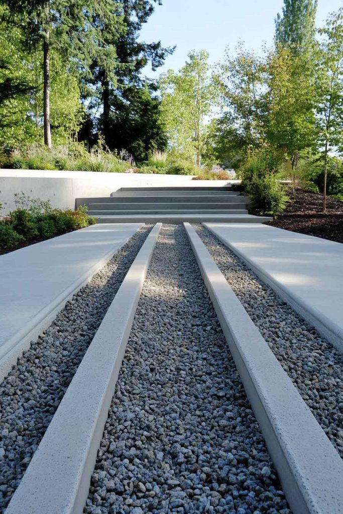 Concrete Strips with Gravel Infill