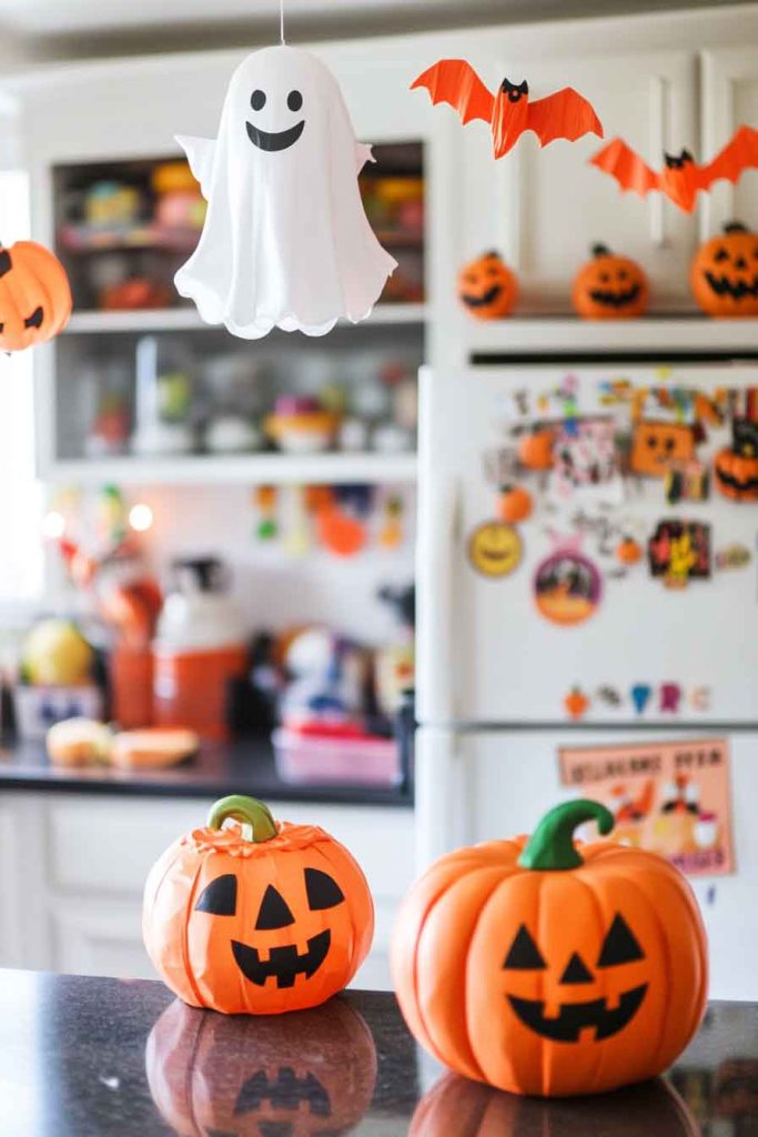 Kid-Friendly Halloween Kitchen with Playful Decorations