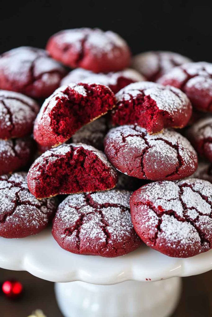 Red Velvet Crinkle Cookies