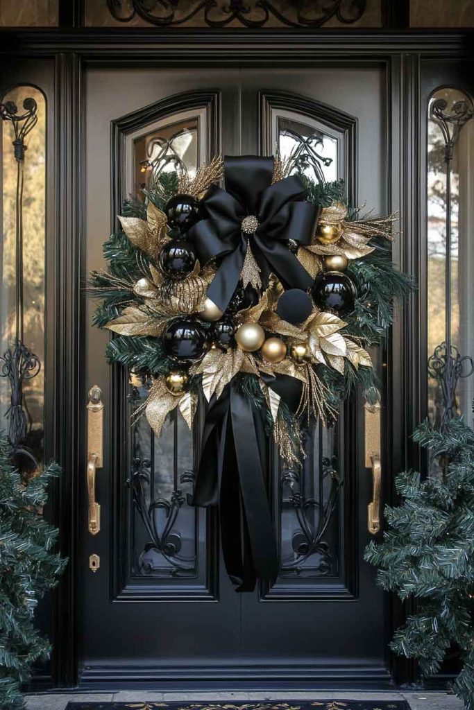 Glamorous Black and Gold Door Installation