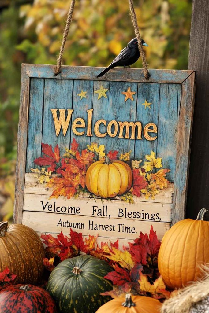Wooden Fall Sign