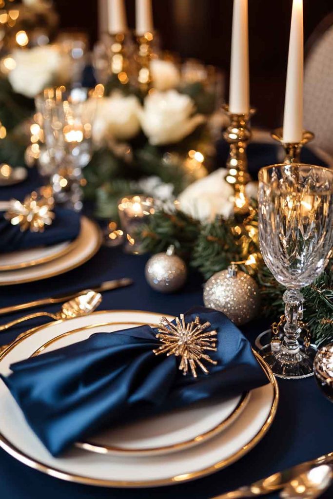 Glamorous Navy and Gold Setting
